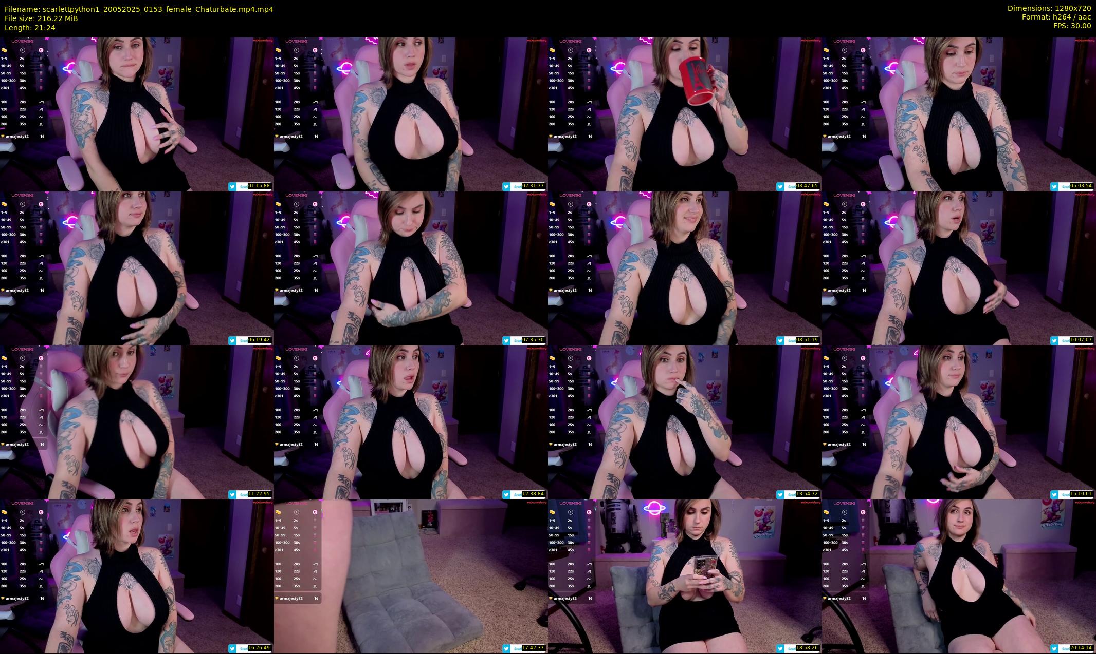 scarlettpython1 — 22 minute Chaturbate Female webcam recording, May 19, 2025
