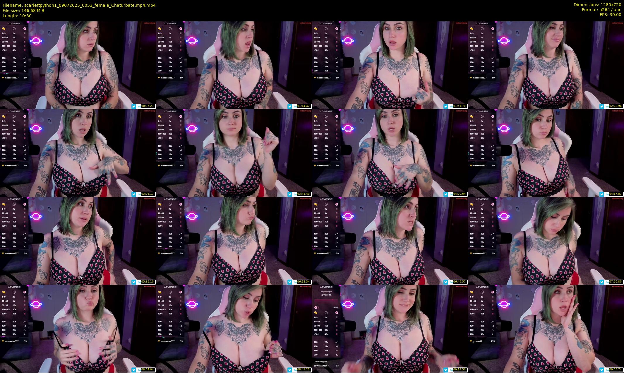 scarlettpython1 — 11 minute Chaturbate Female webcam recording, Jul 8, 2025